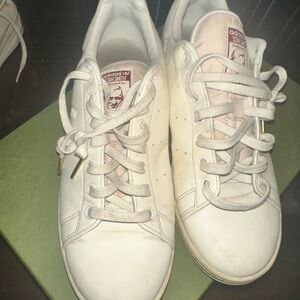 Adidas Stan Smith White and Pink Sneakers